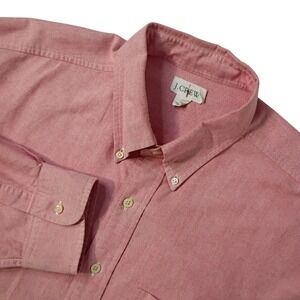 J Crew Oarsman Mens‎ XL Pink Oxford Button Down Shirt Cotton Long Sleeve